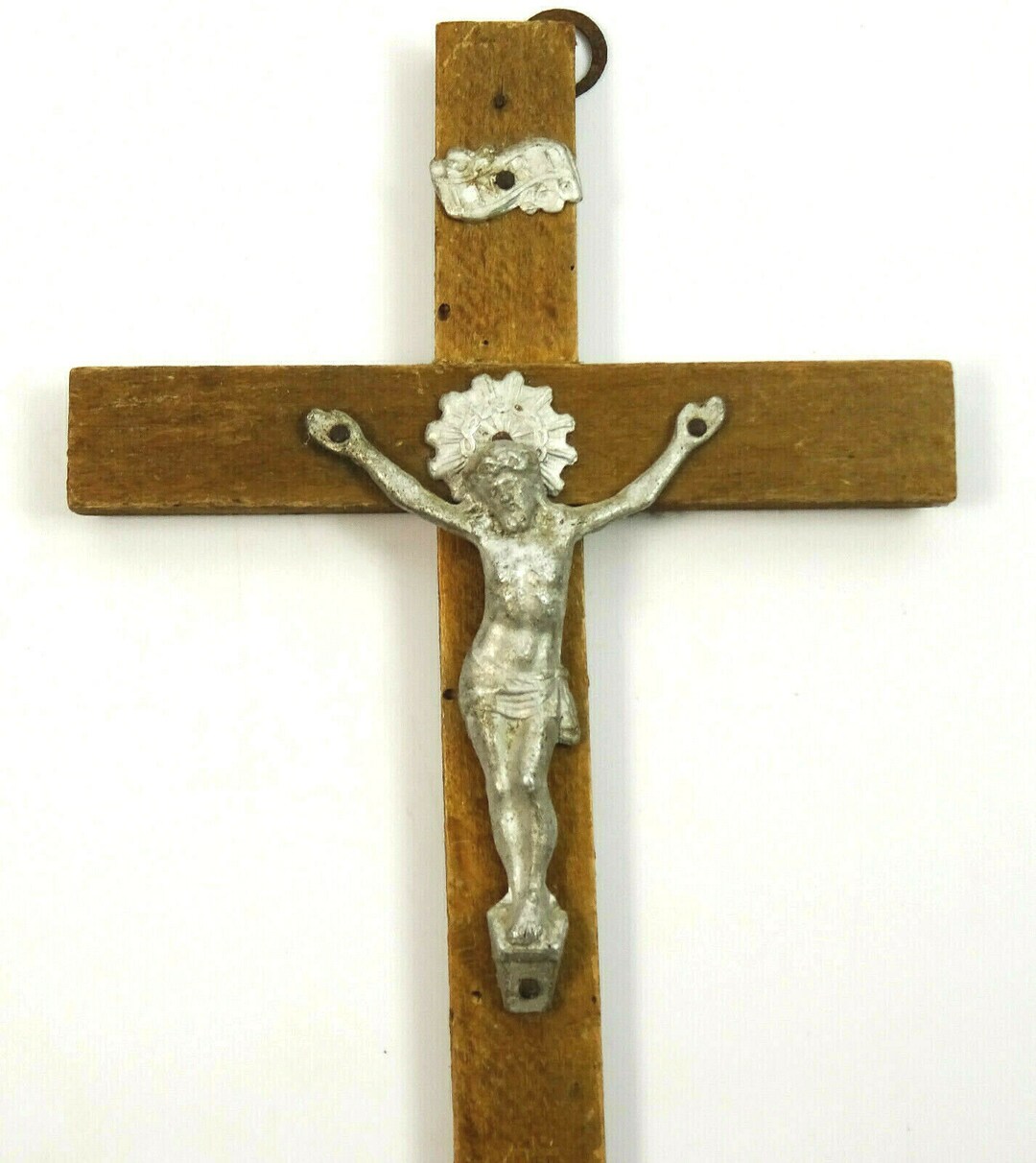 Antique Wood Crucifix Wall Hanging Wooden Cross Catholic Home Decor