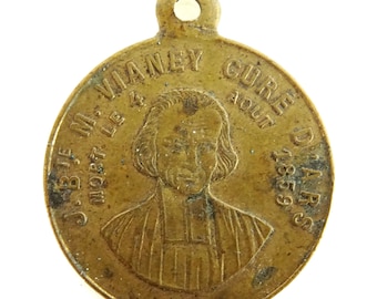 John Vianney Cure d'Ars 1859 Death Antique Medal St Philomena Tomb