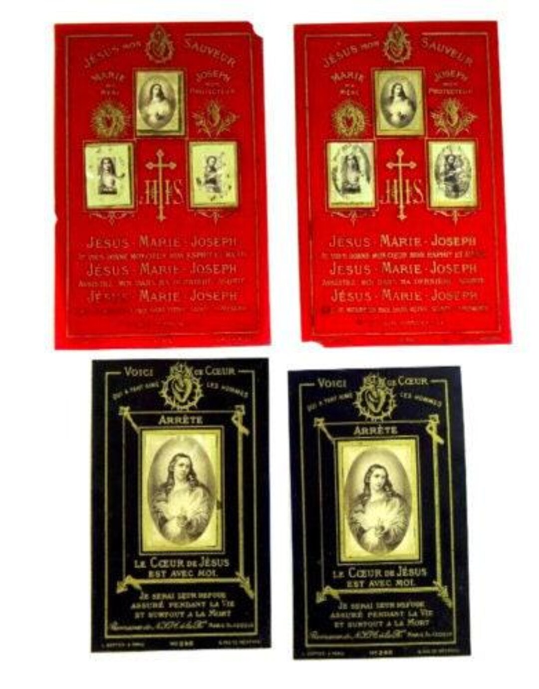 Sacred Heart Antique Holy Cards Lot Gelatin French Dopter 1870s - Etsy