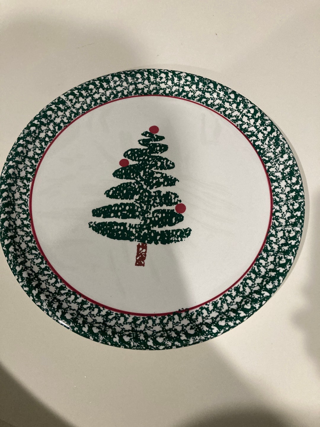 Tienshan Winter Wonderland by Folk Craft Tree Round Platter Etsy