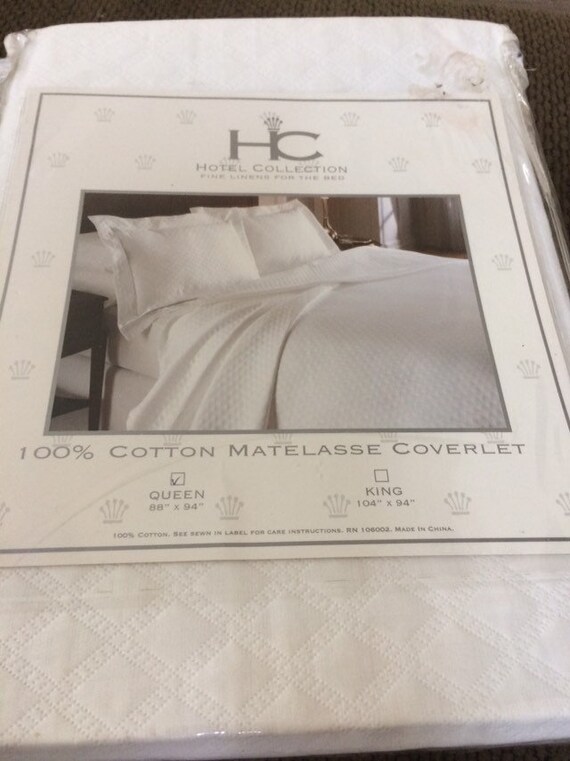 Hotel Collection Matelasse Coverlet White Queen Etsy