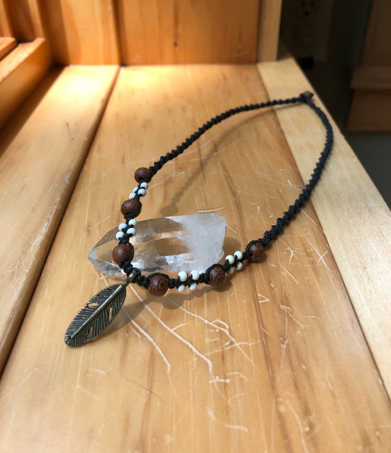 Black hemp necklace best sale