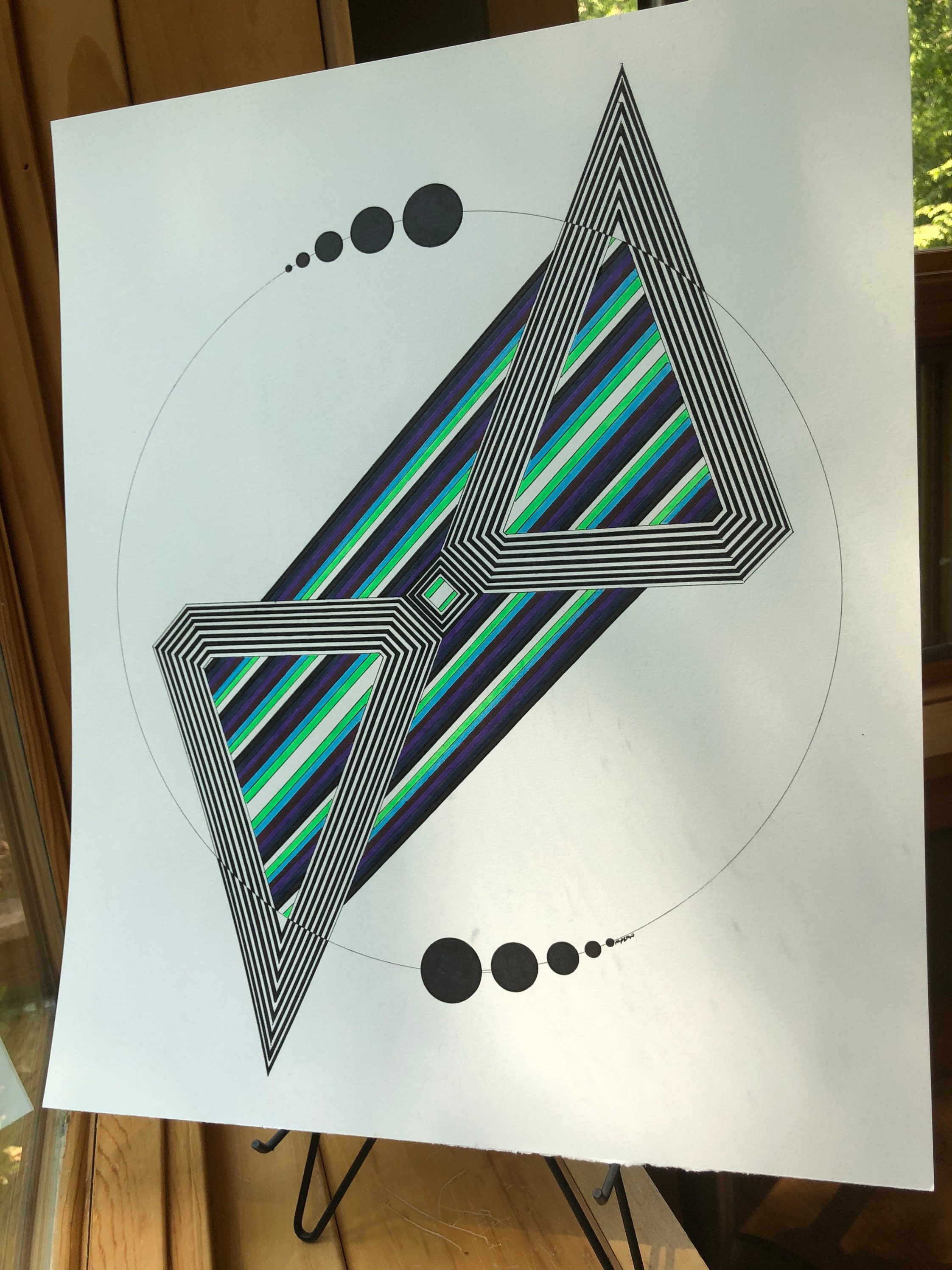 Geometrische Kunst, Psychedelische Kunst, Abstrakte Kunst, 14x17