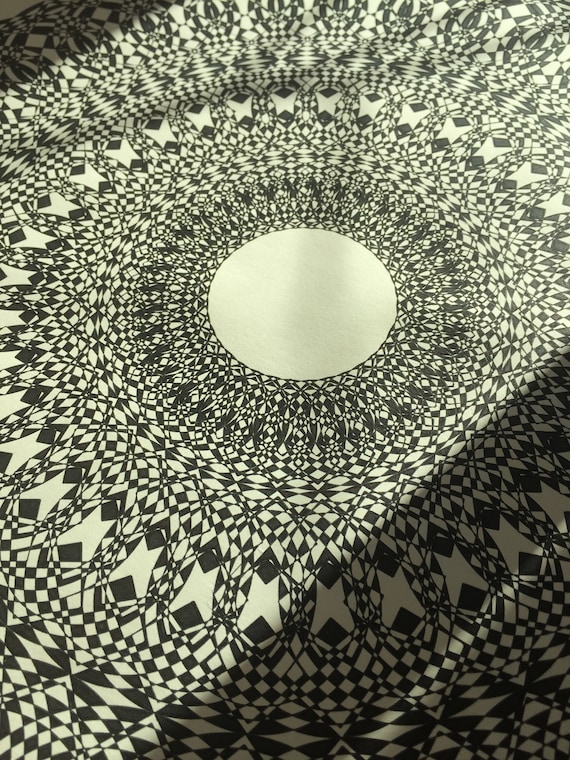 Hand Drawing Mandala-Black & White Original Unique Beautiful Flower Mandala  Art.