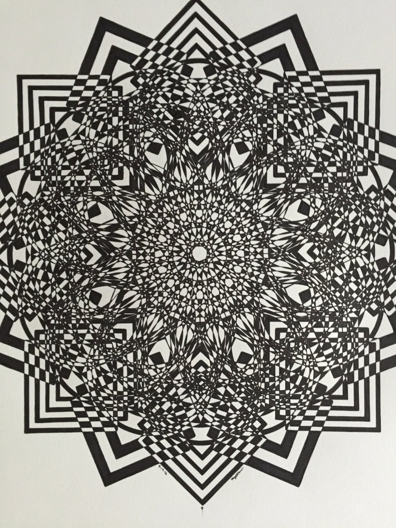 Op Art Large Wall Art 14 X 17 Wall Art Mandala Art - Etsy