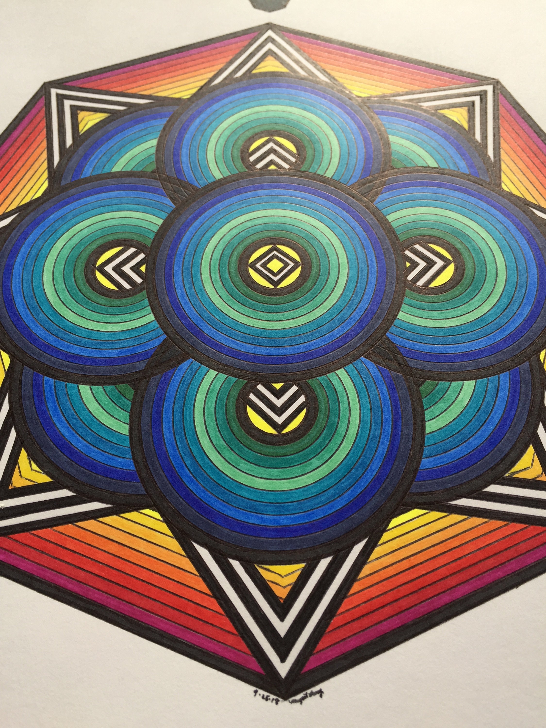 Rainbow Art Psychedelic Art Optical Art Op Art Mandala - Etsy