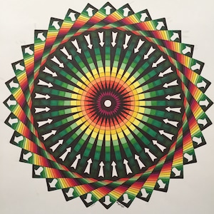Original Mandala Drawing, Mandala Art, Psychedelic Art, 14x17 Wall