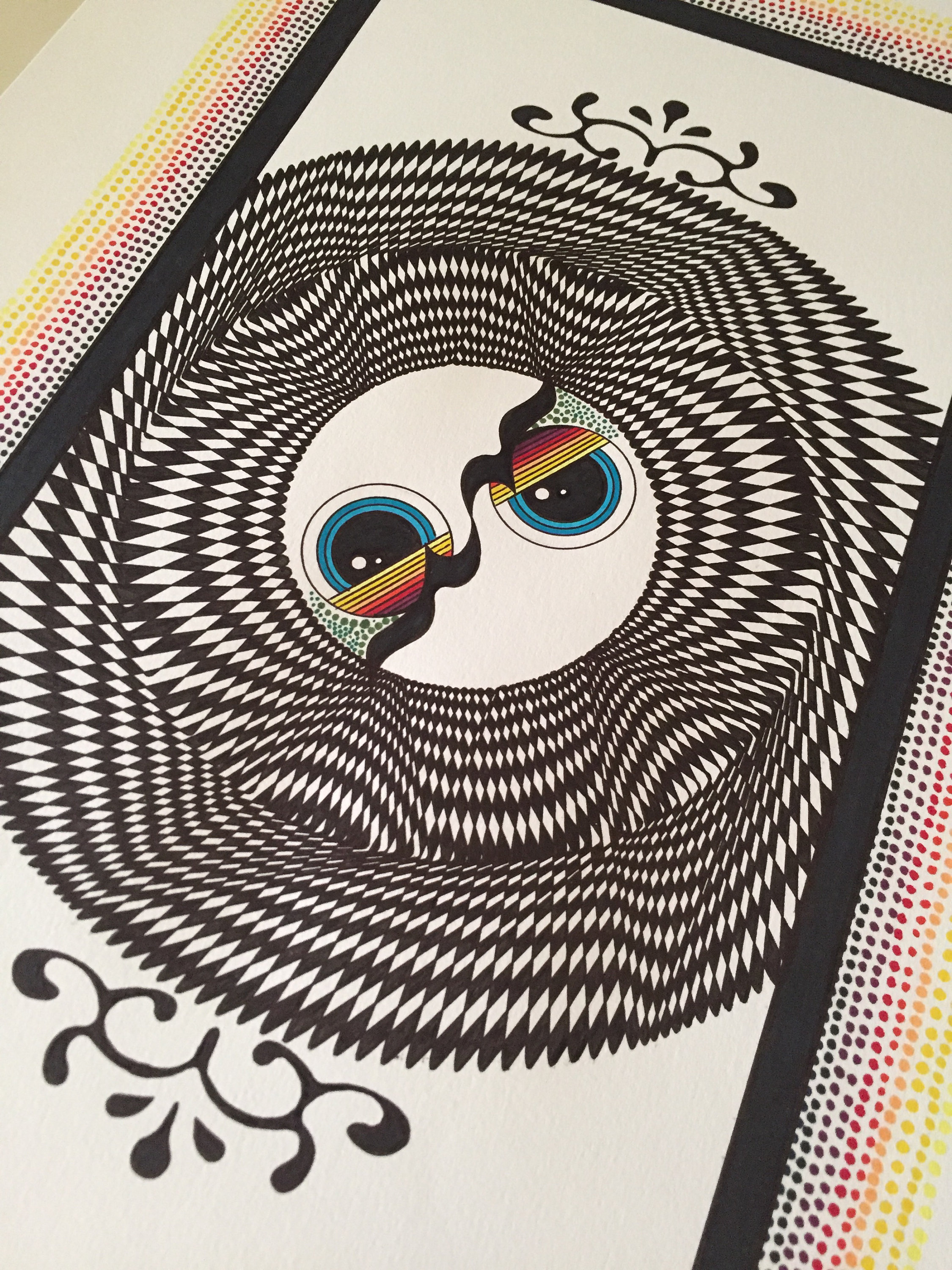 Op Art, Psychedelic Art, Eye Art, Original Op Art, Sharpie