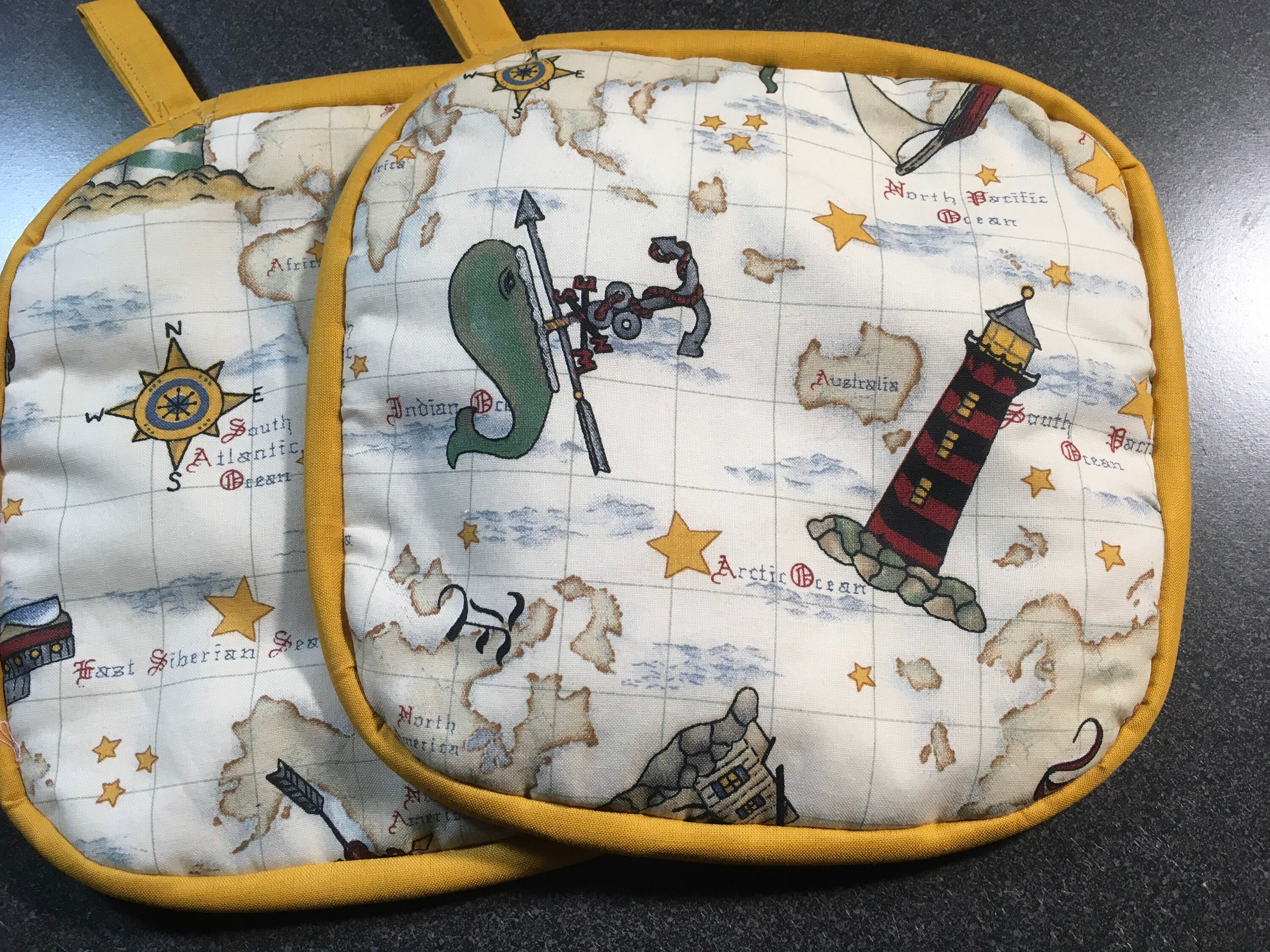 Nautical Pot Holders. Set of 2. 8 X 8 Etsy UK