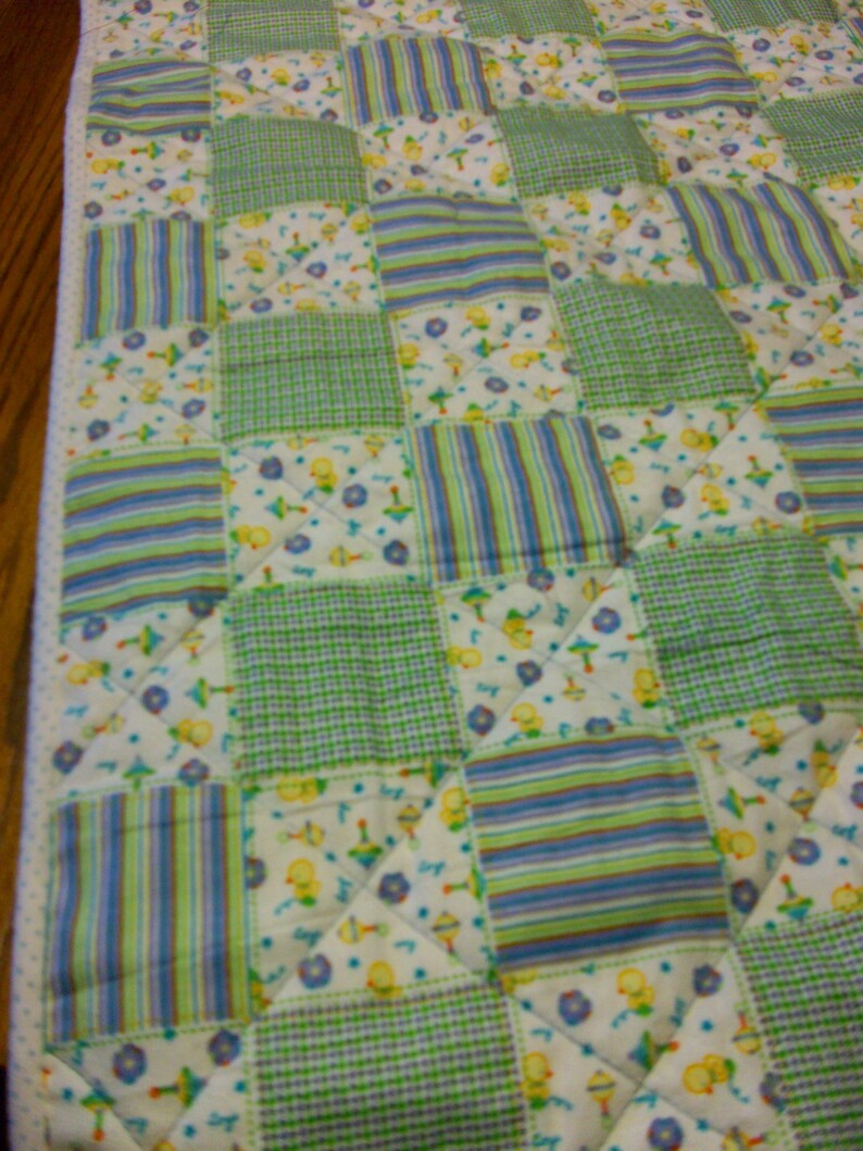 Baby Quilt PINK /& BROWN SQUARE 42 x 44