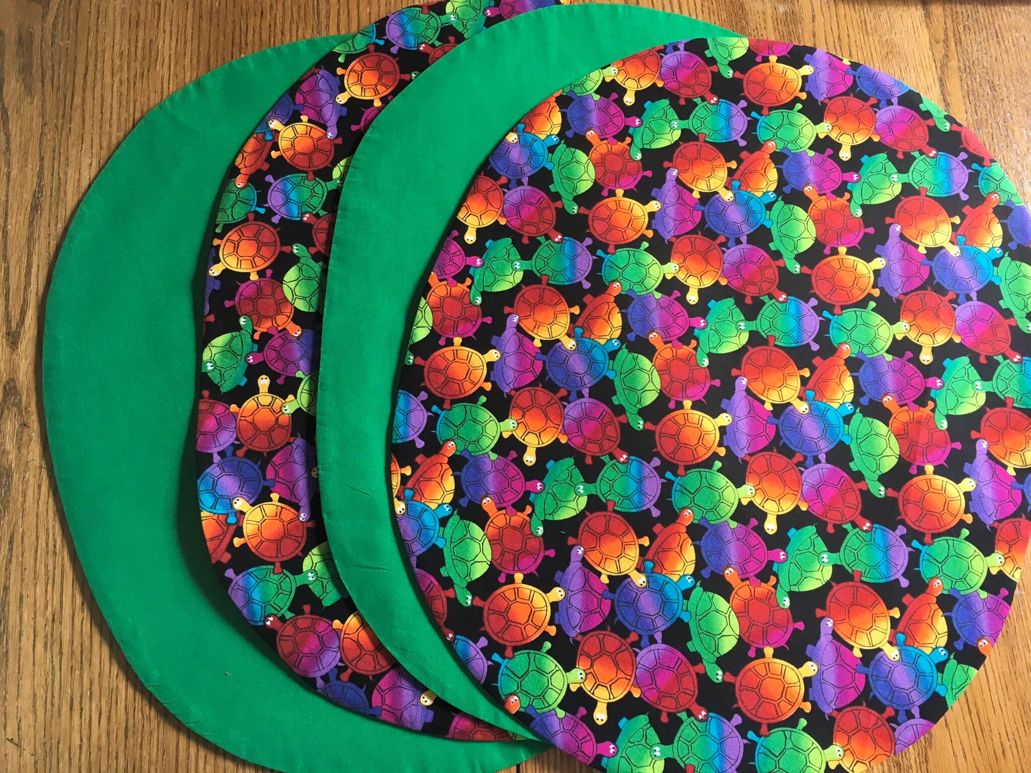 Colorful Turtles Placemats set of 4 14 x 18 Etsy