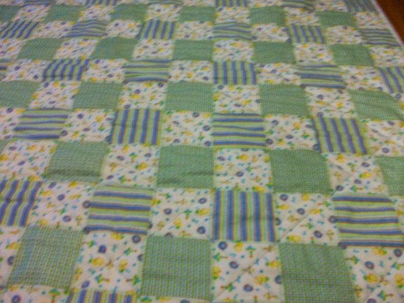 Baby Quilt PINK /& BROWN SQUARE 42 x 44