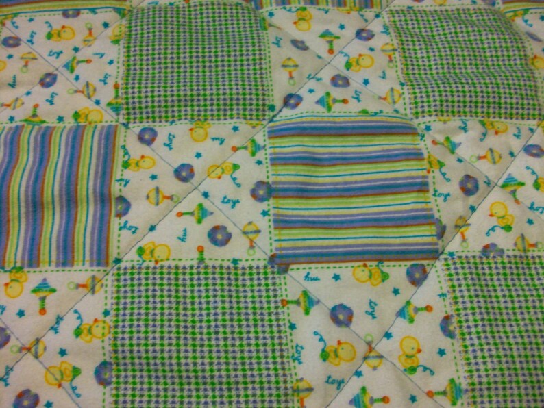 Baby Quilt PINK /& BROWN SQUARE 42 x 44