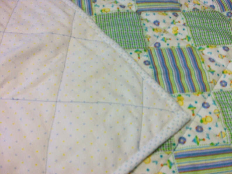 Baby Quilt PINK /& BROWN SQUARE 42 x 44