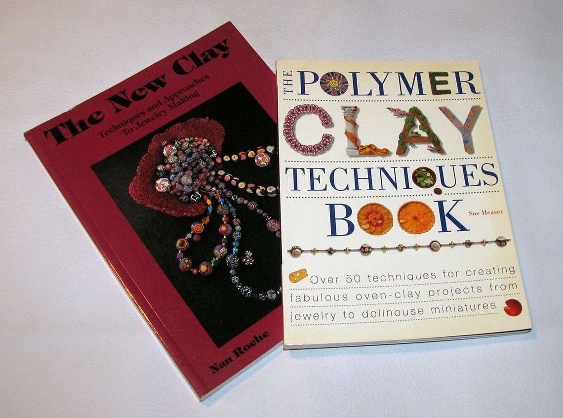 Two Polymer Clay How To Books Clay Techniques Book Jewelry Etsy