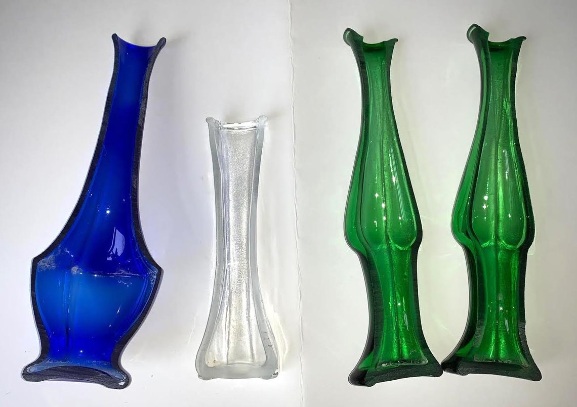 5 Glass Half Vases Repurposed for Stained Glass Stained Etsy