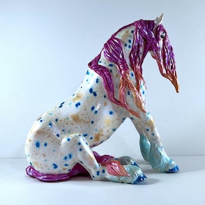 CUSTOM Painted Resin ALCHEMY Sitting Draft Model Horse Decorator