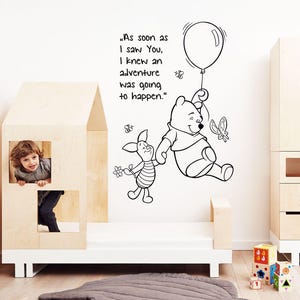 Winnie The Pooh Friendship Wall Sticker Quote Kids Boys Girl Bedroom Baby Nursery Decoration