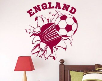 Personalized  name  large FLYING FOOTBALL Wall Art Decal Stickers  Play kids  Room