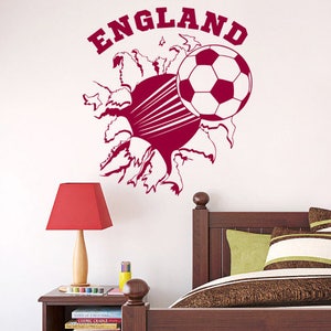 Personalized name large FLYING FOOTBALL Wall Art Decal Stickers Play kids Room image 1