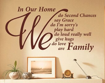 Vinyl cut  Wall Art Sticker Family In Our Home Quote Vinyl Wall Decal Art Home