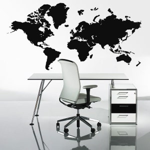 Grote wereldkaart muurstickers - Globe Graphics Vinyl Art Decals