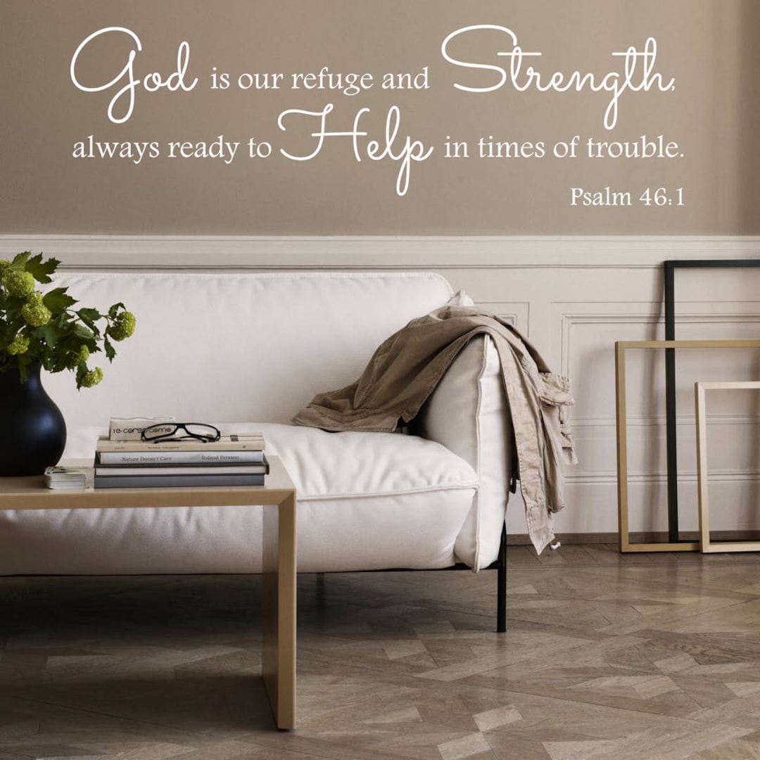 Vinyl Wall Art Bible Quote Psalm 46:1 Verse Modern Decal Home Bedroom ...
