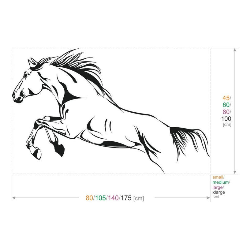 Large Jumping Horse Wall Art Stickers, Vinyl-Decal Stylish Home Graphics Bedroom image 4
