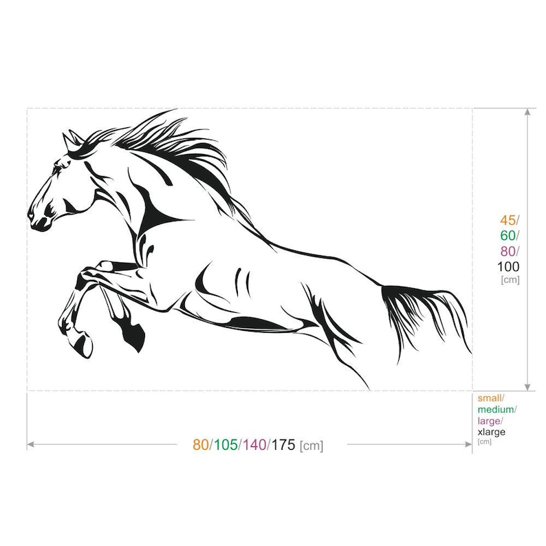 Large Jumping Horse Wall Art Stickers Vinyldecal Stylish Etsy UK