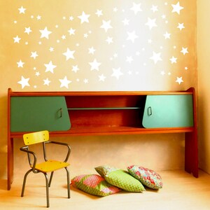 62 Mix size Stars Wall Stickers Kid Decal Art Nursery Bedroom Vinyl Decoration image 3