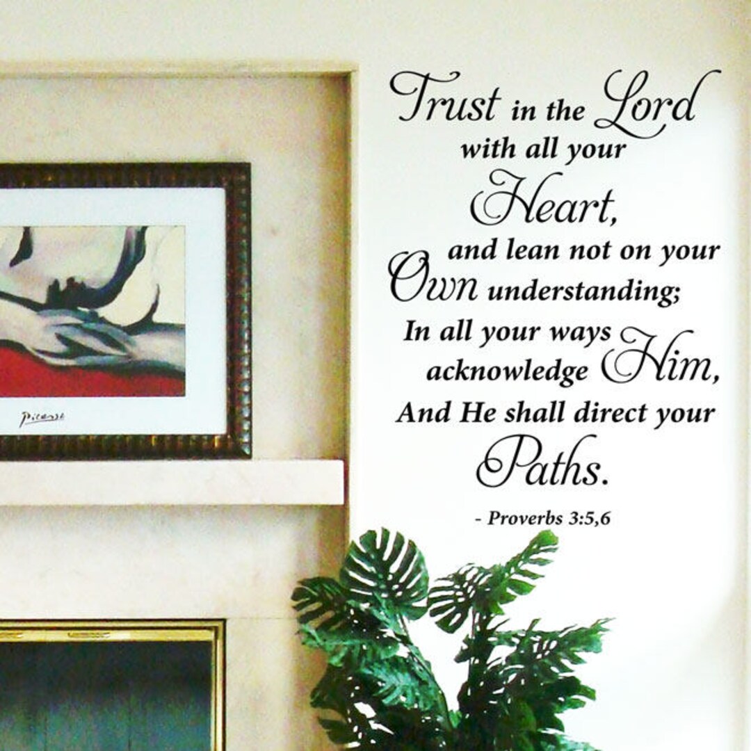 Vinyl Wall Art Stickers Large Bible Verse Quote "trust in the Lord ...