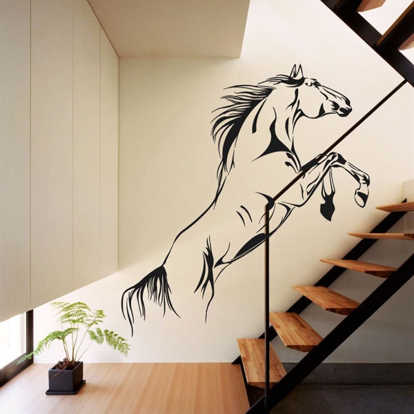 Large Jumping Horse Wall Art Stickers, Vinyl-Decal Stylish Home Graphics Bedroom