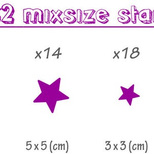 62 Mix size Stars Wall Stickers Kid Decal Art Nursery Bedroom Vinyl Decoration image 2