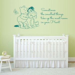 Winnie The Pooh Smallest Things Wall Sticker Quote Kids Boys Girl Bedroom Baby Nursery Decoration image 4