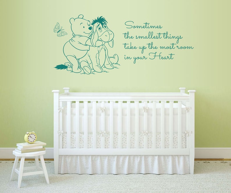Winnie The Pooh Smallest Things Wall Sticker Quote Kids Boys Girl Bedroom Baby Nursery Decoration image 4