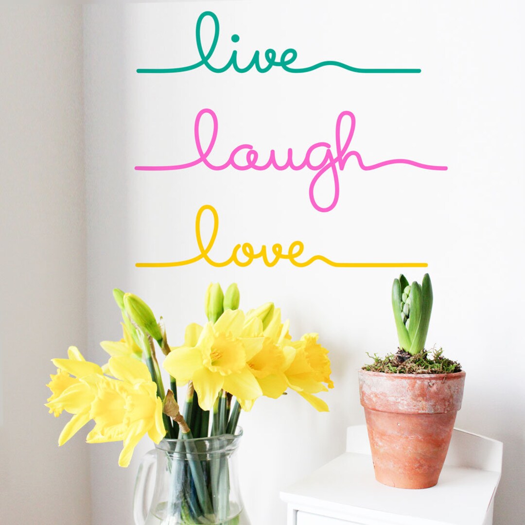 Live Laugh Love 3 Colour Wall Decal Vinyl Sticker Modern Quote Home ...
