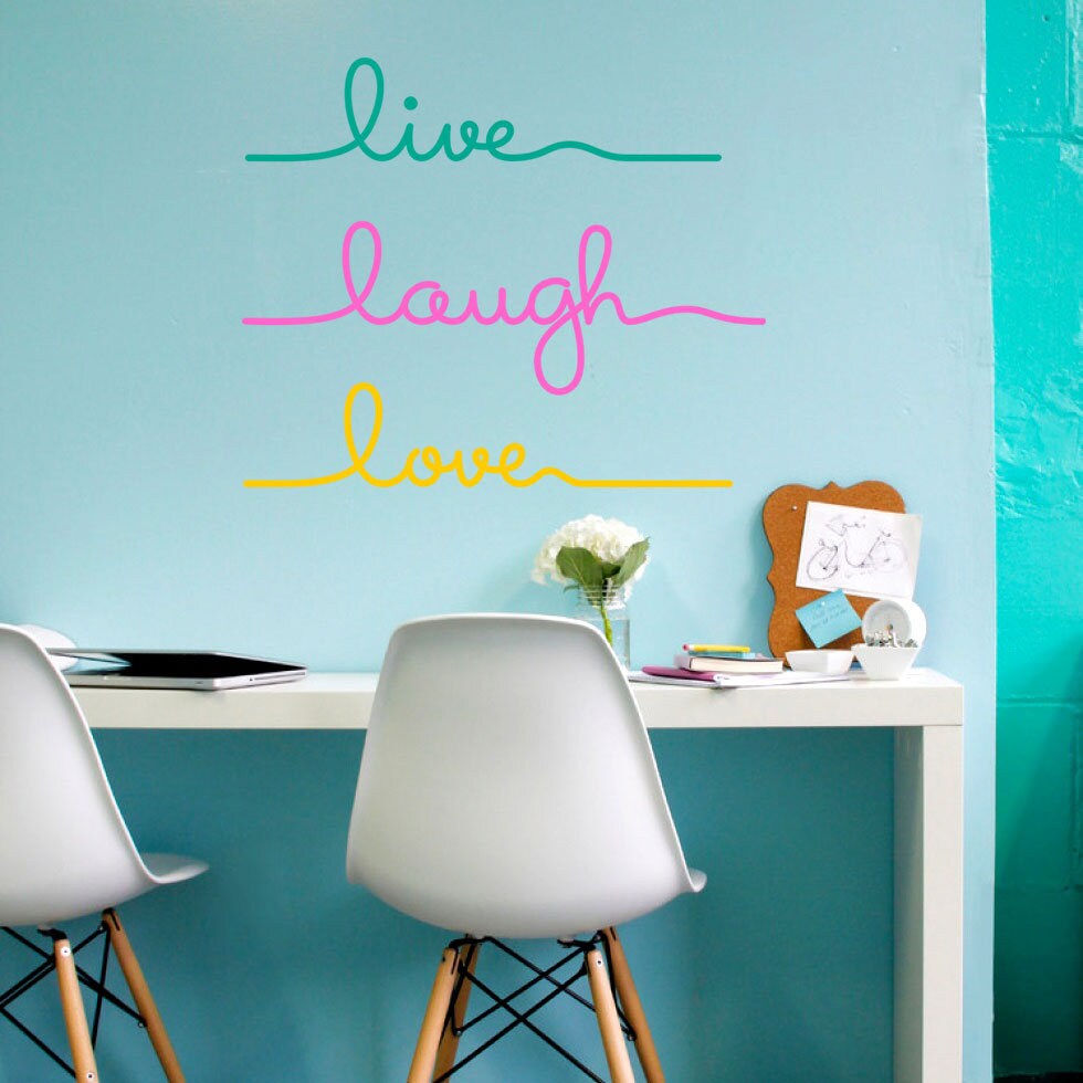 Live Laugh Love 3 Colour Wall Decal Vinyl Sticker Modern Quote Home ...