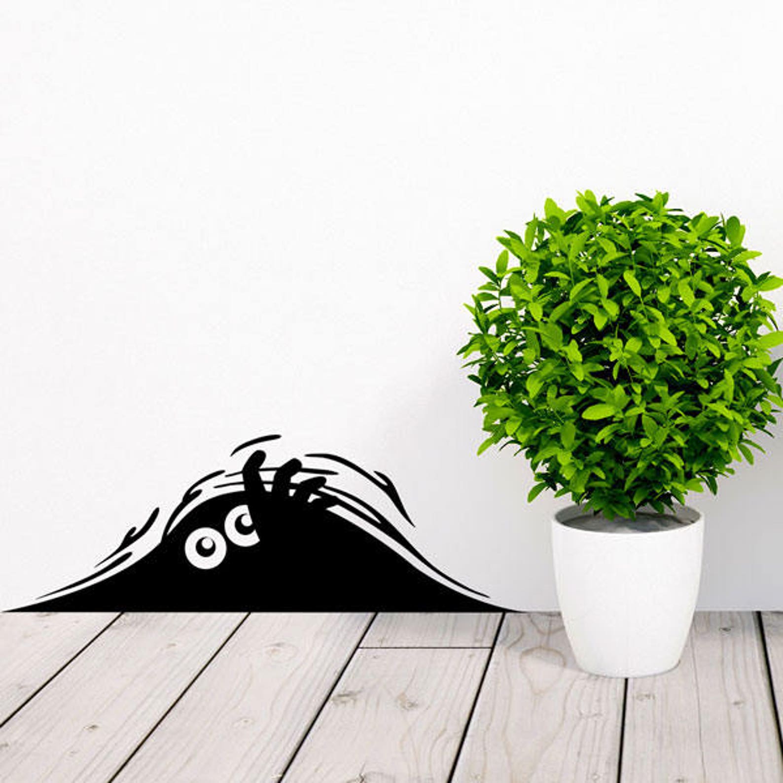 Peeking Monster Funny Vinyl Wall Sticker Car Decal Bumper Etsy UK