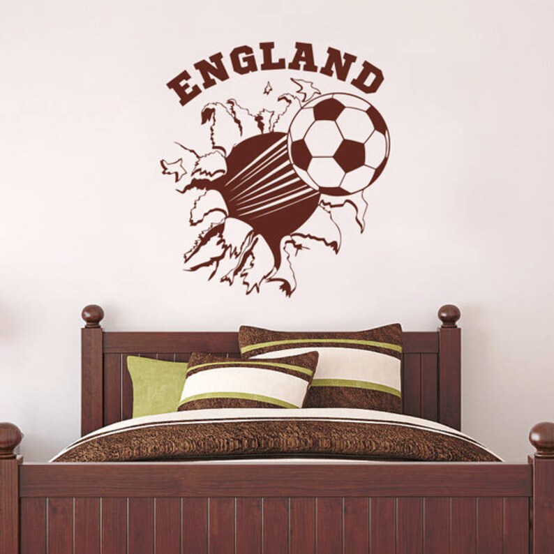 Personalized name large FLYING FOOTBALL Wall Art Decal Stickers Play kids Room image 4