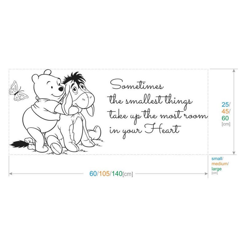Winnie The Pooh Smallest Things Wall Sticker Quote Kids Boys Girl Bedroom Baby Nursery Decoration image 2