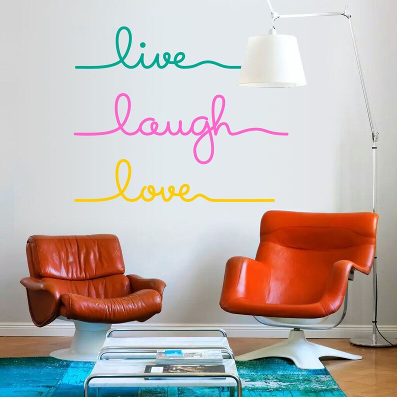 Live Laugh Love 3 Colour Wall Decal Vinyl Sticker Modern Quote | Etsy