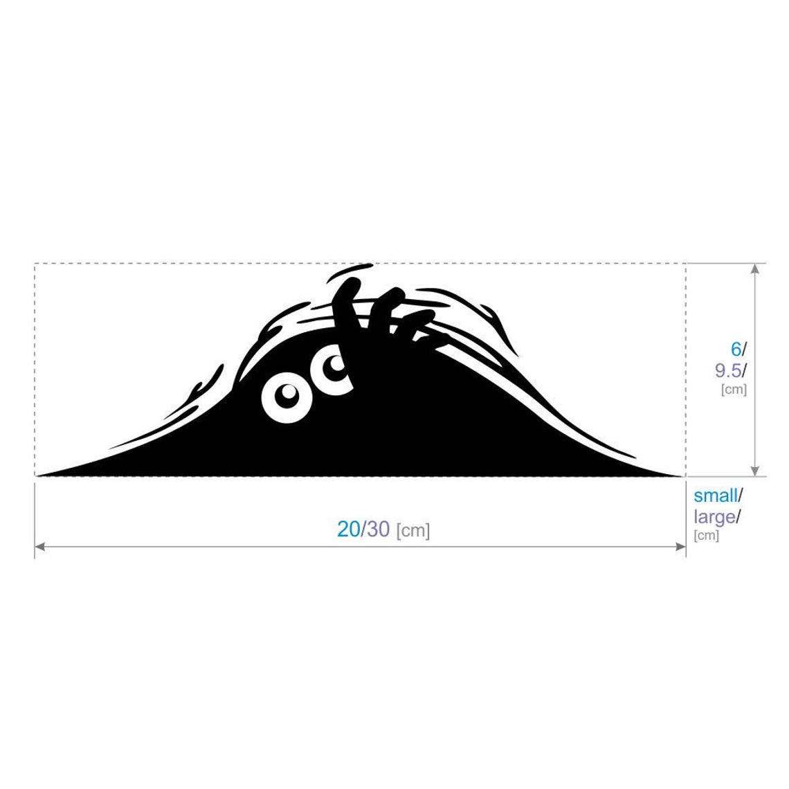 Peeking Monster Funny Vinyl Wall Sticker Car Decal Bumper Etsy UK