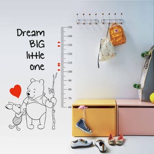 Toise de croissance mesure de la hauteur classique Winnie l'ourson Dream BIG petit vinyle enfants enfants garçon fille chambre autocollant mural décalcomanie