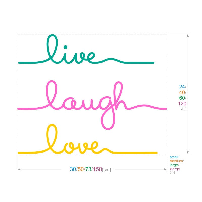 Live Laugh Love 3 Colour Wall Decal Vinyl Sticker Modern Quote Home ...