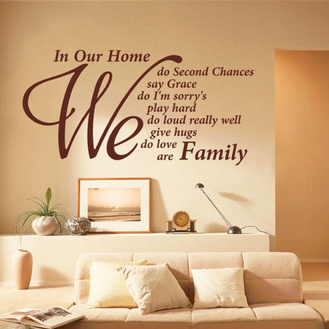 Vinyl Wall Art Sticker Family in Our Home Quote Vinyl Wall Decal Art ...