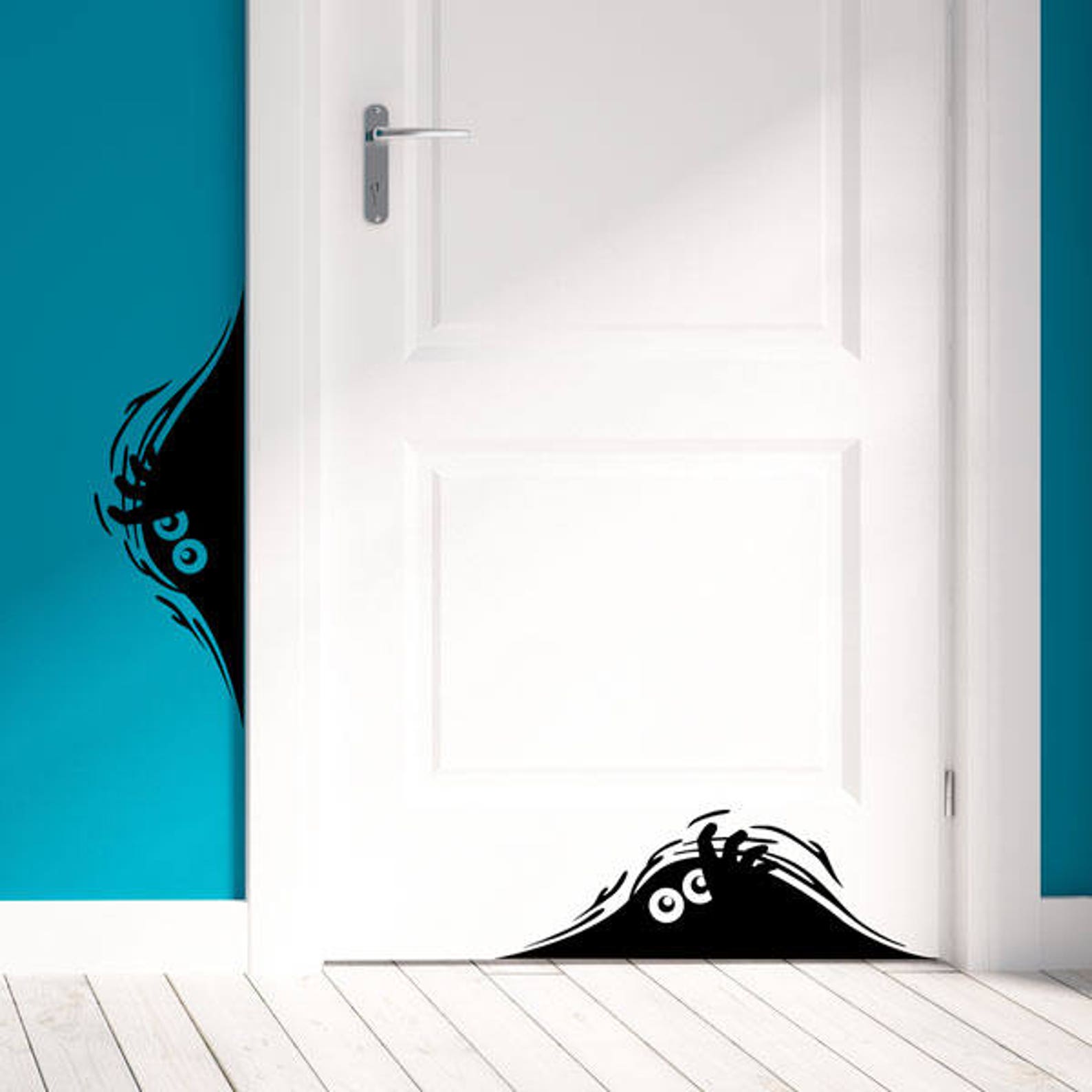 Peeking Monster Funny Vinyl Wall Sticker Car Decal Bumper Etsy UK