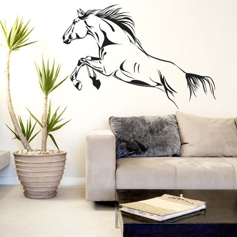 Large Jumping Horse Wall Art Stickers, Vinyl-Decal Stylish Home Graphics Bedroom image 5