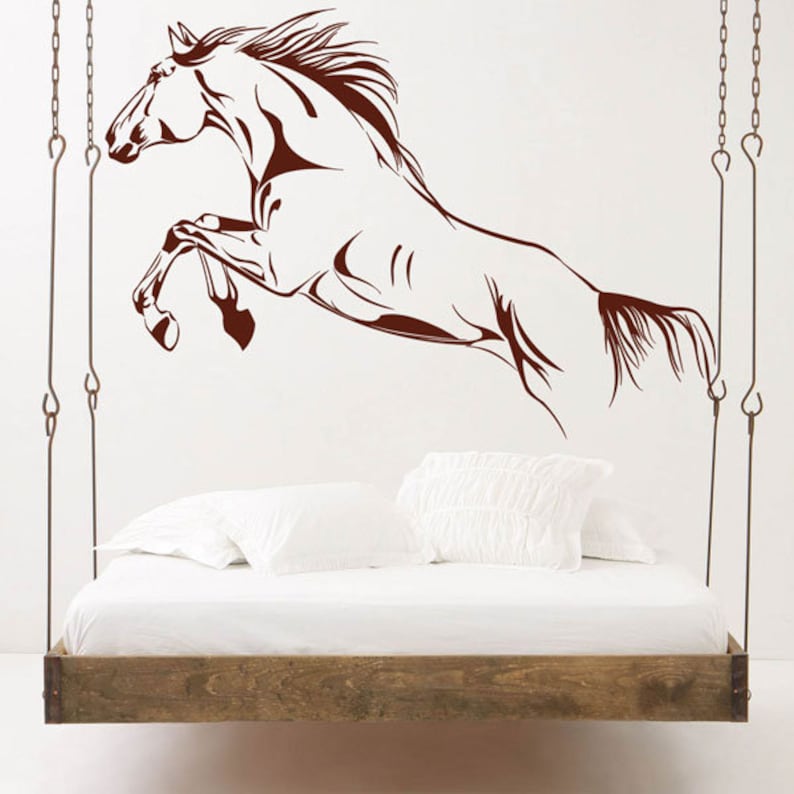 Large Jumping Horse Wall Art Stickers, Vinyl-Decal Stylish Home Graphics Bedroom image 7