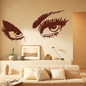 Giant women eyes vinyl wall art sticker salon window bedroom decal