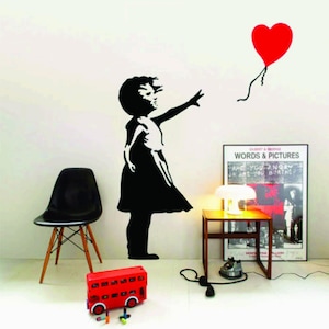 Banksy Girl with Heart Balloon Vinyl Wall Decal